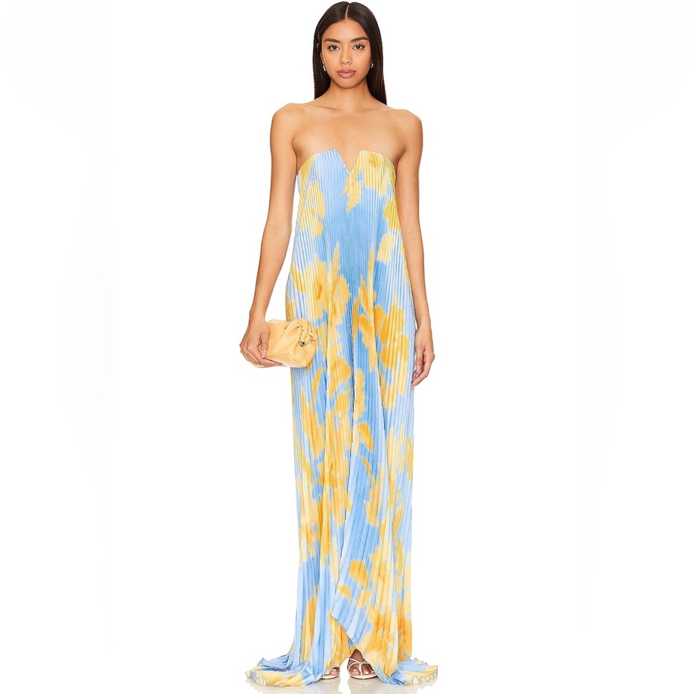 L’IDEE Black Tie Gown in Jardin Blue Size 8/S